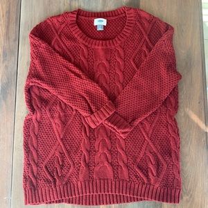 Old Navy Red Cableknit Sweater